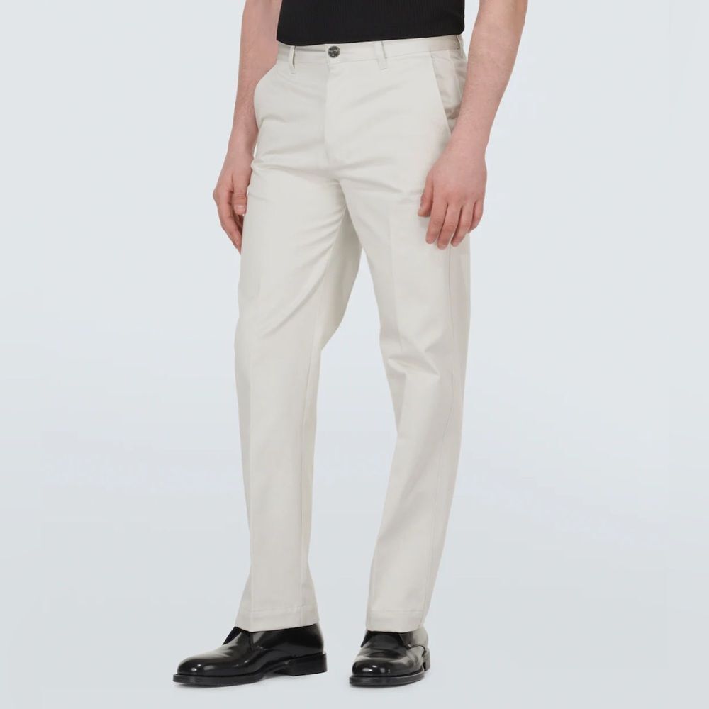 AMI PARIS Off-White Straight-Fit Trousers Pants, NWT, Size L